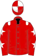 Red, White epaulets, Red sleeves, White stars, quartered cap