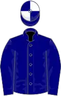 Navy blue, white quartered cap