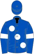 Royal blue, large white spots and armlets