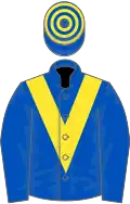 Royal Blue, Yellow chevron, hooped cap