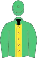 EMERALD GREEN, yellow panel, emerald green cap