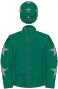 Dark green, grey stars on sleeves and cap
