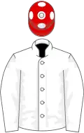 White, red cap, white spots