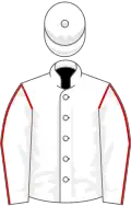 White, red seams on sleeves