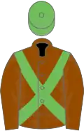 Beaver brown, maple leaf green cross belts and cap