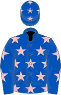 Royal blue, pink stars