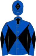 Royal blue, black diabolo, diamond on cap