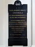 Plaque commemorating Polish duchess, social and charity activist, Paulina Górska née Krasińska (1816-1893)