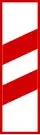 G-1b "indicator bar with two stripes, placed on the right side of the carriageway" (middle)