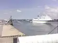 The Pacific Sun and the HM Bark Endeavour replica in port