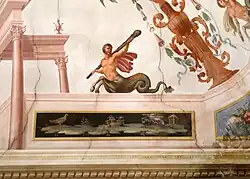 Frescoes by Giuseppe Sorbolini in sala Pompeiana