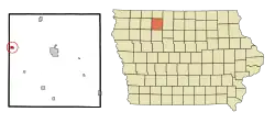 Location of Ruthven, Iowa
