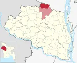 Location of Panchbibi Upazila