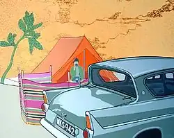 Paul Harvey. Ford Anglia with Tent and Giotto Tree (uploaded 2008)