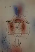 Paul Klee, Die Sängerin der komischen Oper, 1925, watercolored lithography on laid paper