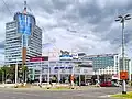 Pazim skyscraper as seen from the square.