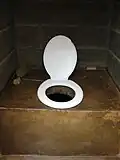 Pit latrine from the inside at a household near Maseru, Lesotho (same toilet as shown left from the outside)