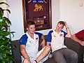 Justin Sherman at the players lounge
