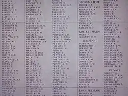 Names of the fallen