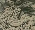 "Fire in Kyiv." 1916. Paper, charcoal. 27х32 sm. National Art Museum of Ukraine (NAMU), Kyiv