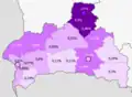 Poles in the region &nbsp;&nbsp;>5% &nbsp;&nbsp;2–5% &nbsp;&nbsp;1–2% &nbsp;&nbsp;0.5–1% &nbsp;&nbsp;<0.5%