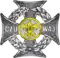 Scouting Cross with a golden lily and a golden circle