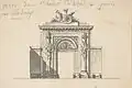 Drawing of the entrance of the Hôtel d'Uzès by Ledoux[7]