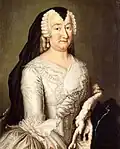 Princess Charlotte Frederica of Nassau-Siegen (1702–1785). Portrait by Christoph Gottfried Ringe, 1751. Foundation Historical Collections of the House of Orange-Nassau, The Hague.