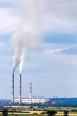 Pipes of Burshtyn TES (coal-fired power station)