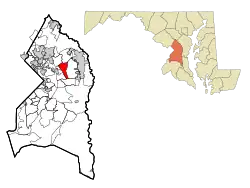 Location of Mitchellville, Maryland