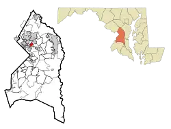 Location of Woodlawn, Maryland