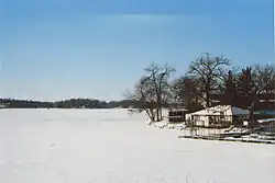 View of Prior Lake during winter