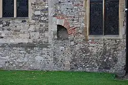 7th-century archway at Prittlewell parish church in Southend-on-Sea, Essex.