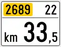C115-1 Kilometer sign for county roads