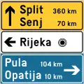 D07 Signpost board for directing traffic in different locations