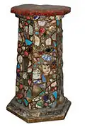 Late 19th or early 20th century puttywork or pique assiette pedestal