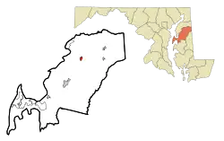 Location of Church Hill, Maryland