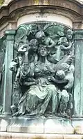 Allegory of "freedom" depicted on the NE corner