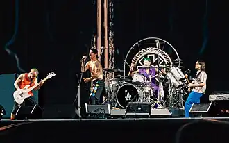 From left: Flea, Anthony Kiedis, Chad Smith, John Frusciante (2022)