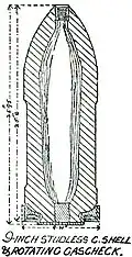 Studless common shell with Rotating gas-check