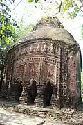Bhalia: The at chala Raghunath temple (in picture), built in 1772, with terracotta relief.