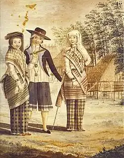 Barong Tagalog(center) can also traditionally be worn under suit coats.[36][37]