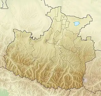 Map showing the location of Teberda Nature Reserve