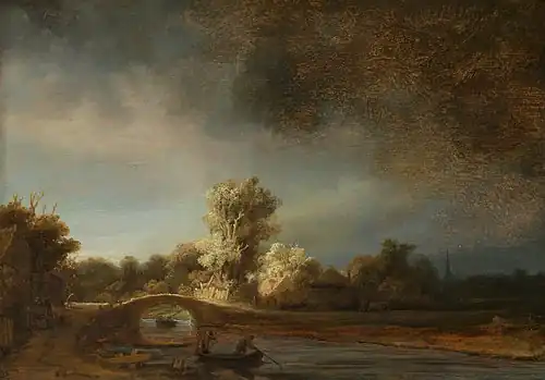 Rembrandt's Stone Bridge in the Rijksmuseum.