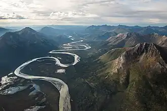 View of the winding Alatna River