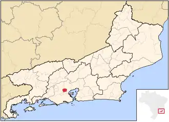 Location of Belford Roxo in the state of Rio de Janeiro