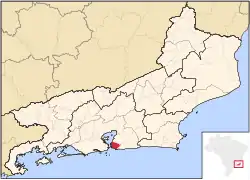 Map of Rio de Janeiro in Brazil highlighting Niterói