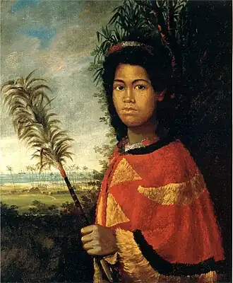 Portrait of Princess Nāhiʻenaʻena of Hawaii, oil on canvas painting, 1825, Honolulu Museum of Art