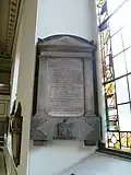 His memorial plaque in London