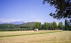 View of Rocca di Manerba del Garda and Monte Pizzocolo from the municipality of Manerba del Garda
